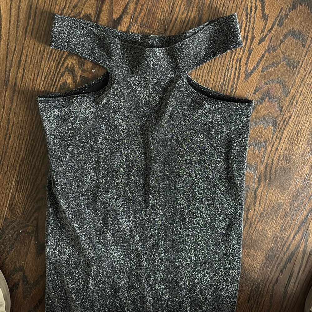 Zara Silver Backless Bustier Bodycon Skirt